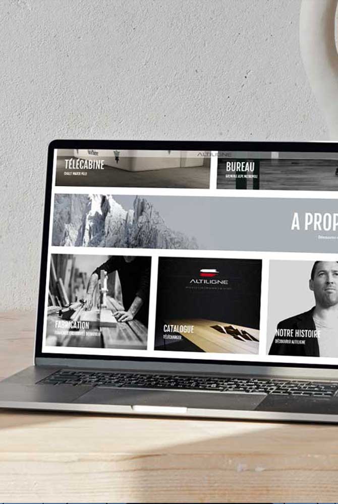Site Web Altiligne : mobilier design, site Wordpress et woocommerce